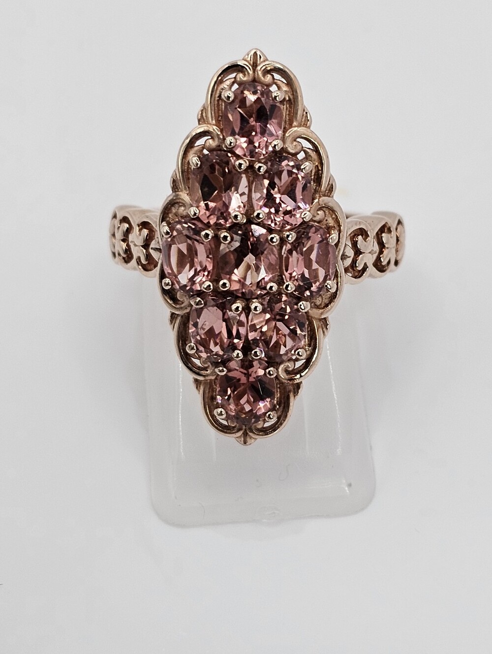Genuine Blush Tourmaline 18k Rose Gold Over Sterling Silver Size 7